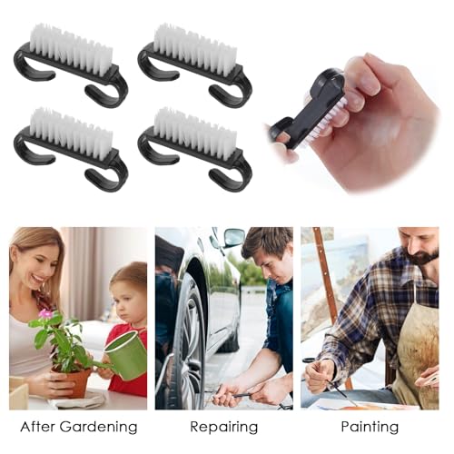 20-Pack Nail Brush Cleaner Set - Ergonomic Black Nylon Brushes
