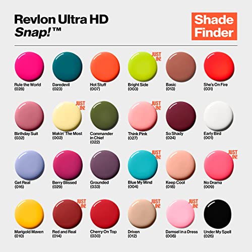 REVLON Ultra HD Snap Nail Polish, Glossy Nail Color, 100% Vegan Formula, No Base and Top Coat Needed, 002 Makin' The Most, 0.27 Fl Oz