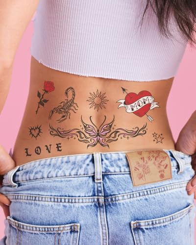 xo, Fetti Realistic Temporary Tattoos - 28 Designs, 4 Sheets