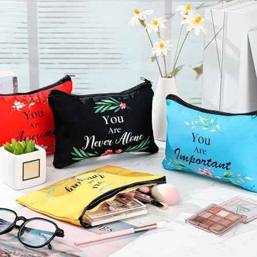 20 Pcs Christmas Thank You Gifts for Women Bulk 10 Christian Cosmetic Bag Keychain Appreciation Gift Favors
