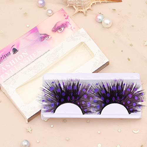 Dorisue Purple eyelashes Dramatic lashes bold Mermaid lashes drag anime lashes for Party and halloween 1 pair P19