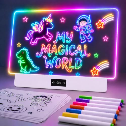 TAEMVV 16-Inch LED Drawing Board for Kids - 8 Colors, 3 Modes