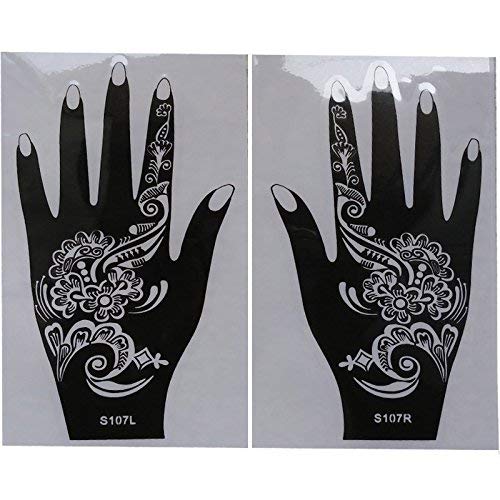 Henna Tattoo Stencil Kit - 6 Sheets Reusable PVC Templates