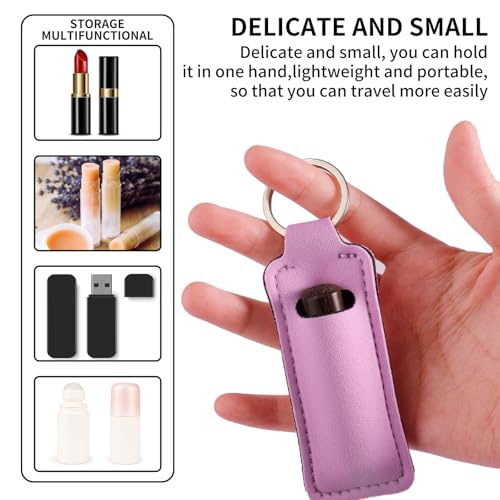 5 Pcs Chapstick Keychain Lip Balm Holder - Portable Chapstick Holder Key Chain Lip Gloss Holder Keychain with Clip Gift for Women