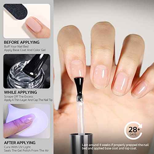GAOY No Wipe Gel Top Coat - High Gloss Clear Finish for UV LED Nails (16ml)