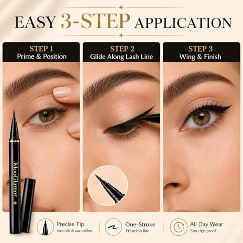 MooGlamor 12-Pack Liquid Eyeliner Pen Set - Waterproof & Long-Lasting
