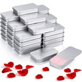 Norme 40 Pcs Small Slide Top Tin Lip Balm with Lids Rectangular Metal Containers for Lip Balm Candies Jewelry Crafts Pills Storage Kit(2.36 x 1.38 x 0.39 Inch,Silver)