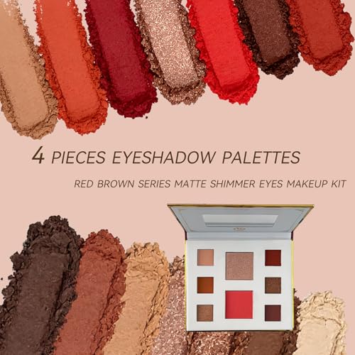 K'APEINE 4Pcs Eyeshadow Palette Set, 32 Colors Makeup Kit