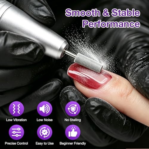 PYRYSA Cordless Electric Nail Drill Machine with LED Display & 9 Speeds