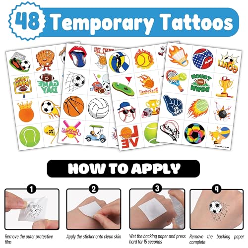 72 PCS Sports Balls Party Favors Kit with Punch Balloons & Tattoos