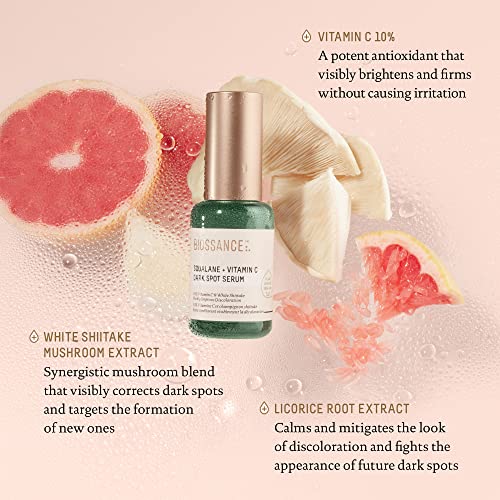 Biossance Squalane + Vitamin C Dark Spot Face Serum ? 10% Vitamin C Serum & White Shiitake ? Hydrating, Fragrance-Free, Non-Irritating, for Daily Use for All Skin Types