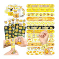 96 PCS Cheese Party Favors Set ? 72 Pre-Cut Temporary Tattoos & 24 Slap Bracelets for Kids, Perfect for Cheese-Themed Birthdays, Classroom Rewards & Party Decorations