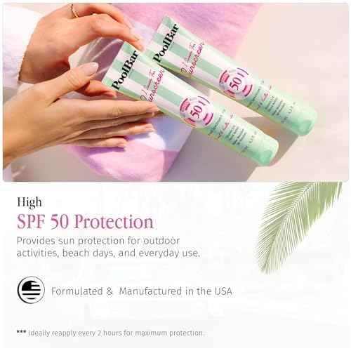 PoolBar SPF 50 Hydrating Mineral Body Sunscreen Cream for Women and Men Skin Care - Coconut Vanilla Scent Sun Care, Vegan and Water Resistant, Broad Spectrum Sunscreen, 130 ml (4.3 Fl. Oz) (Pack of 3)