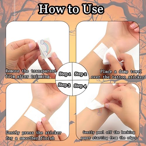 30 Sheets Halloween Inspired Temporary Tattoos Stickers with Grim Reaper Ghosts Pumpkins Skeletons Bats for Halloween Party Cosplay and Horror-themed Party Makeup