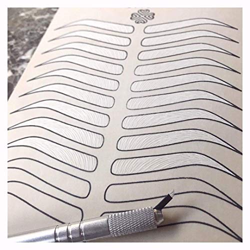 Stylia Microblading Practice Fake Skin Sheet for Eyebrow Tattoo, Fake Skin for Tattoo, Micro Blading Eye Brow Makeup, Tattoo Skin Practice Kit, Tattooing Supplies (5 Black Double Sided +1 Bonus White)