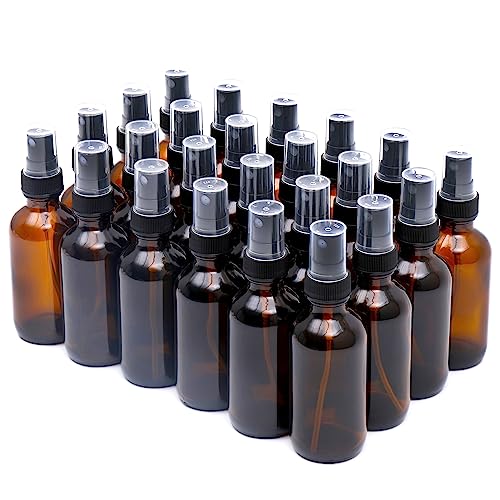 Amber Glass Spray Bottles 2oz 24 Pack Fine Mist