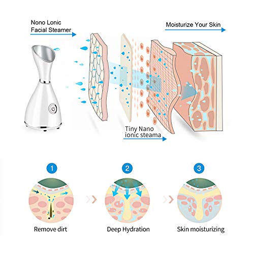 Nano Ionic Facial Steamer with Blackhead Removal Kit