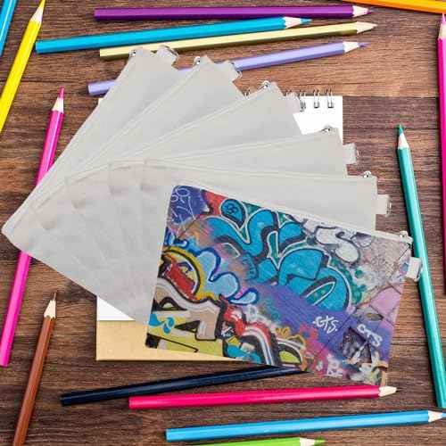 OKBA 30 PCS Sublimation Blanks Makeup Bags Bulk,White Canvas Bag,Polyester Tote Bags for Sublimation DIY Craft