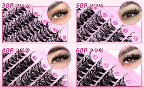 Wiwoseo Cluster Lash Extensions 560pcs - D Curl 8-16mm