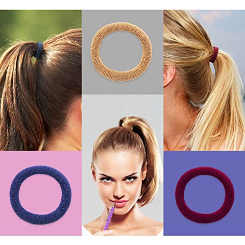 100PCS Seamless Cotton Hair Ties - No-Crease Elastic Bands for All Hair Types