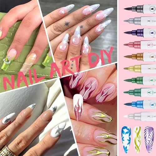 Temporary Tattoo Markers Kit – 10 Dual-Tip Pens + 5 Stencils
