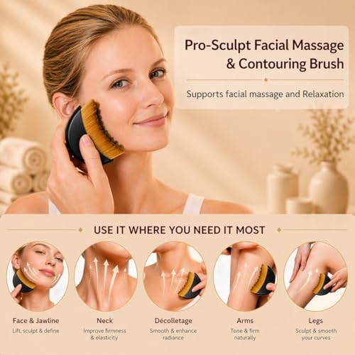 2 Pack Lymphatic Contour Face Brush Set for Sculpting & Drainage