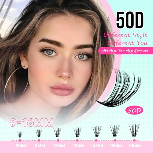 FADVAN Eyelash Extension Kit 280pcs D Curly Clusters 9-16mm