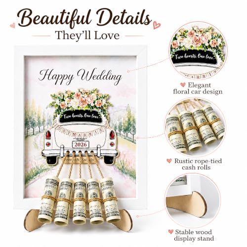 Wedding Cash Gift Holder with Card & Stand | Happy Wedding Money Holder