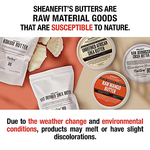 Sheanefit Raw Chemical Free Natural Deodorized Cocoa Butter Wafers - Easy to Weigh, Great for DIY Body Butters, Body Cream, Lip Balms Resealable Standup Pouch (16 OZ)