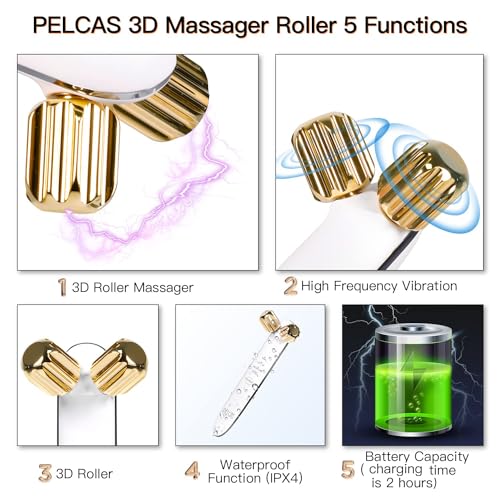 Cordless 3D Electric Roller Massager for Face, Neck & Body