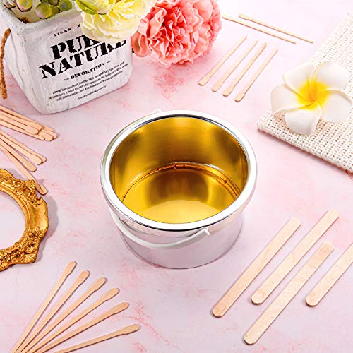 Wax Warmer Inner Pot for Hair Removal with 500 ml Capacity, 14 oz Hair Remover Machine, and 200 Wax Applicator Sticks
