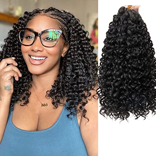 YXCHERISHAIR Curly Crochet Hair GoGo Curl Crochet hair for Women Natural Black Deep Wave Braiding hair,Synthetic Bohemian Crochet Braid Water Wave Crochet hair Extensions(Pack of 2), 18 Inch)