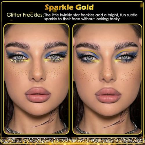 Glitter Freckle Tattoos 12-Sheet Set Waterproof Temporary Face Stickers