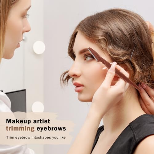 6 Pcs Face Razors for Women with Protective Caps - Eyebrow & Dermaplane Tool Set - Neutral Pack of 6