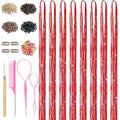 Red Hair Tinsel Kit - 3200 Strands with Tools for Party & Festival