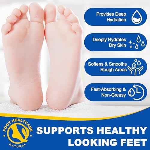 Urea Cream 60 Percent for Feet, 2% Salicylic Acid Urea Foot Cream for Cracked Heels and Dry Skin, Deep Moisturizing, Cracked Heel Repair Cream, Repairing Creams for Heels, Knees, Elbows & Hands (2)