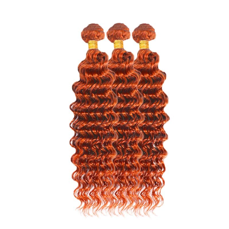 Ginger Deep Wave Human Hair Bundles - 12 Inch #350, 300g