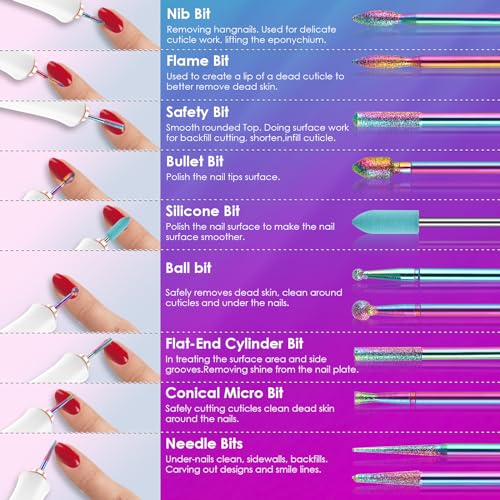 26-Piece Nail Drill Bits Set - Professional Ceramic & Diamond Bits for Manicure & Pedicure
