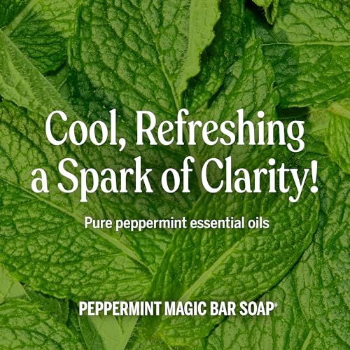 Dr. Bronner's Pure-Castile Magic Bar Soap (Peppermint, 5oz, 12-Pack) ? Made with Regenerative Organic Certified Oils, Soap Bars for Men & Women, Vegan, Cruelty-Free, Non-GMO
