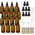 4oz Amber Glass Spray Bottles Set of 16 with Fine Mist