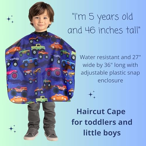 Monster Truck Barber Cape for Toddlers – Kids Haircut Cape