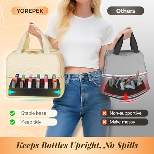YOREPEK Nail Polish Organizer Case for 42+ Bottles