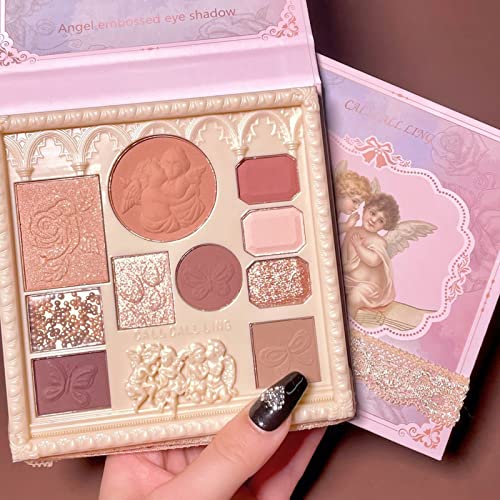 10-Color Embossed Eyeshadow Palette with Mirror