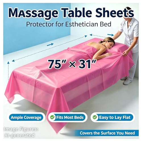 100-Pack Disposable Massage Table Sheets - 75x31 Waterproof Spa Bed Cover