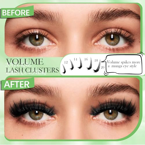 6 Box Mix Lashes Clusters Kit Gift Packs 1686Pcs with 2X Bond&Seal Volume Mega/Bottom Soft Extension False Eyelash D Curl Wispy Natural DIY Individual Fake Eyelashes for Beginners Bulk Pack