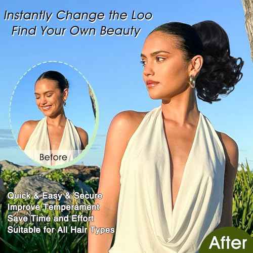 Ponytail Extension,10" Claw Clip in Ponytail Extensions Short Curly Ponytail Hairpiece for Women Fluffy Natural Synthetic Pony Tails for Daily Use(Dark Brown)