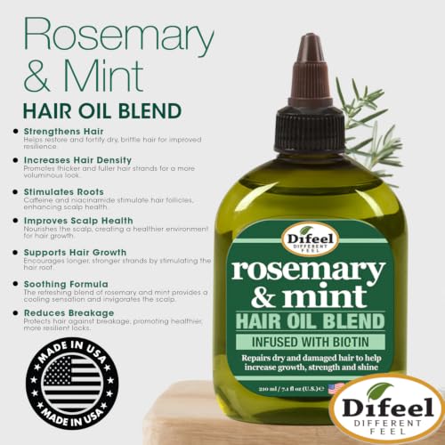 Difeel Rosemary Mint Hair Oil with Biotin - 7.1 oz