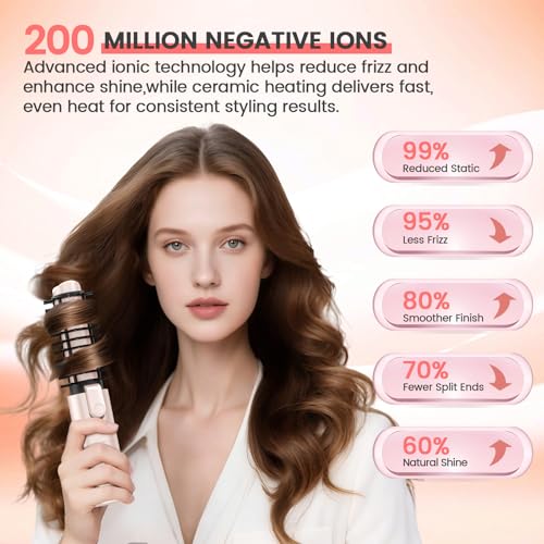 Cordless Hair Curling Iron, 7000mAh Rechargeable with Ionic Ceramic