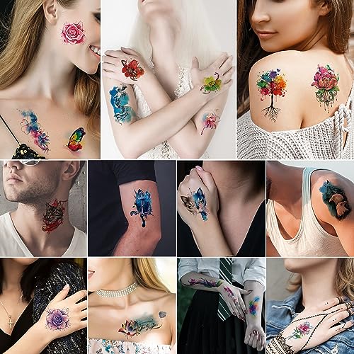 JEEFONNA 86 Sheets Temporary Tattoos - Waterproof Fake Tattoos
