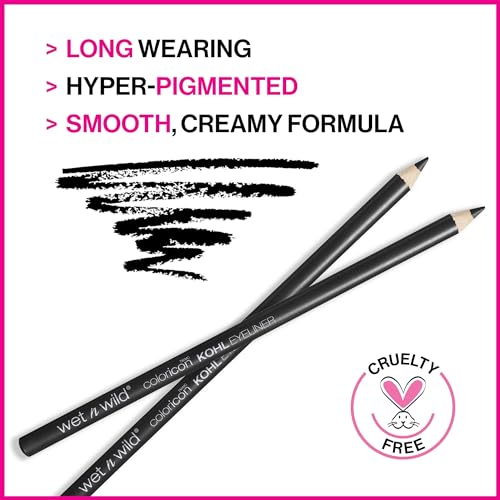 wet n wild Color Icon Kohl Eyeliner Pencil - Rich Hyper-Pigmented Color, Smooth Creamy Application, Long-Wearing Matte Finish Versatility, Cruelty-Free & Vegan - Baby's Got Black